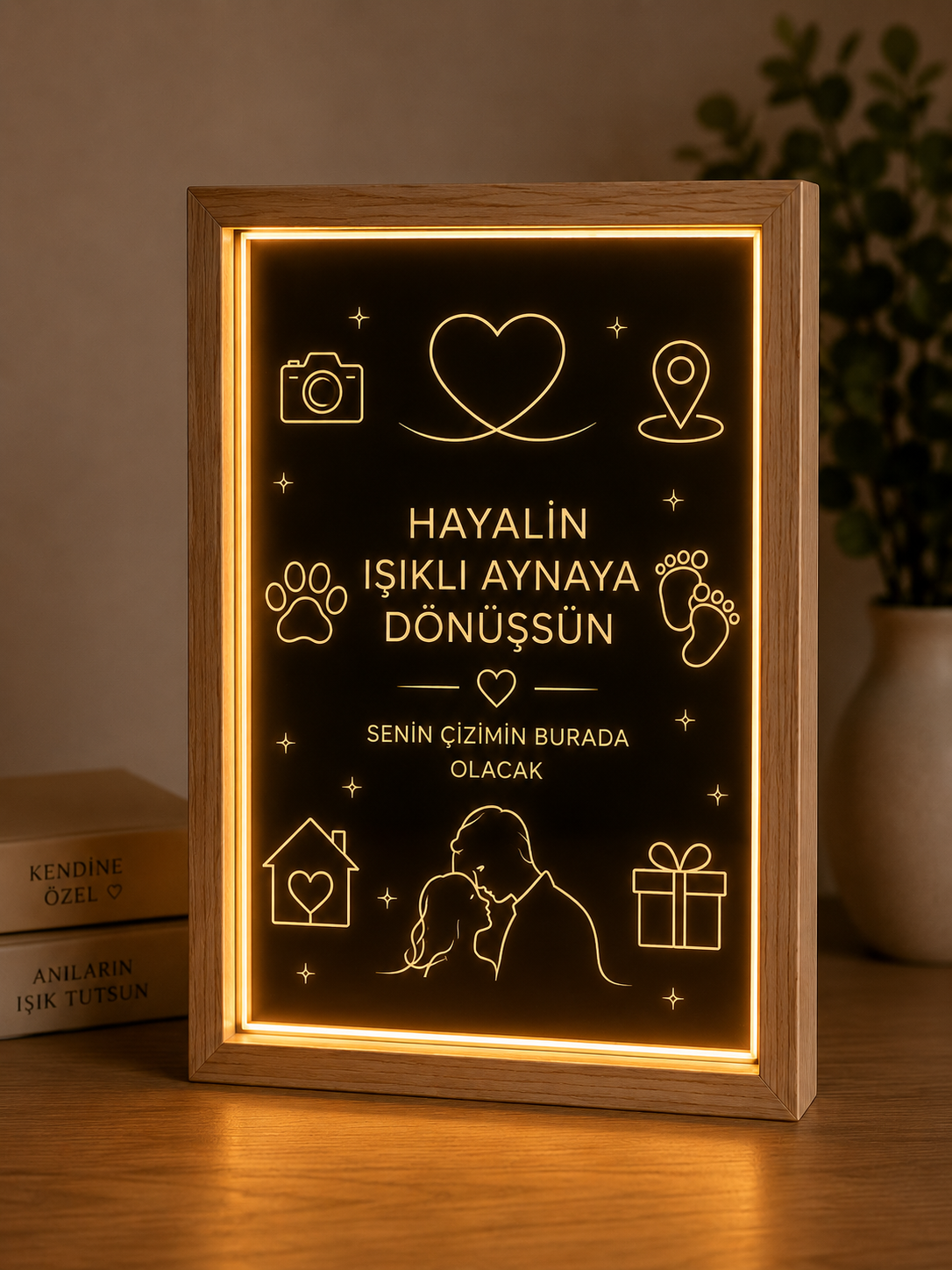Ayna kazımalı 5V Light Box ürün örneği