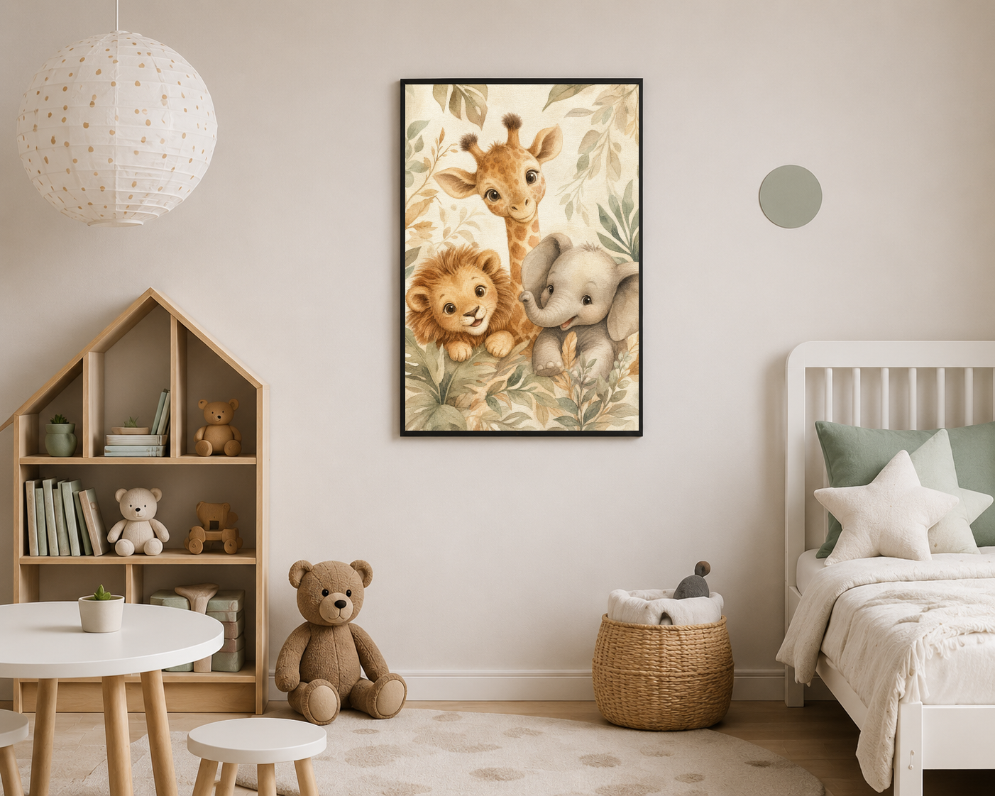 Sevimli Safari Hayvanları Çocuk Posteri