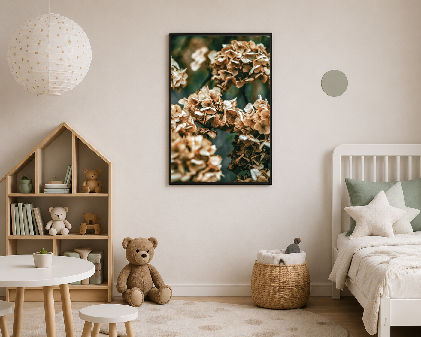Kahverengi Kurumuş Ortanca Fotoğrafı Botanik Posteri