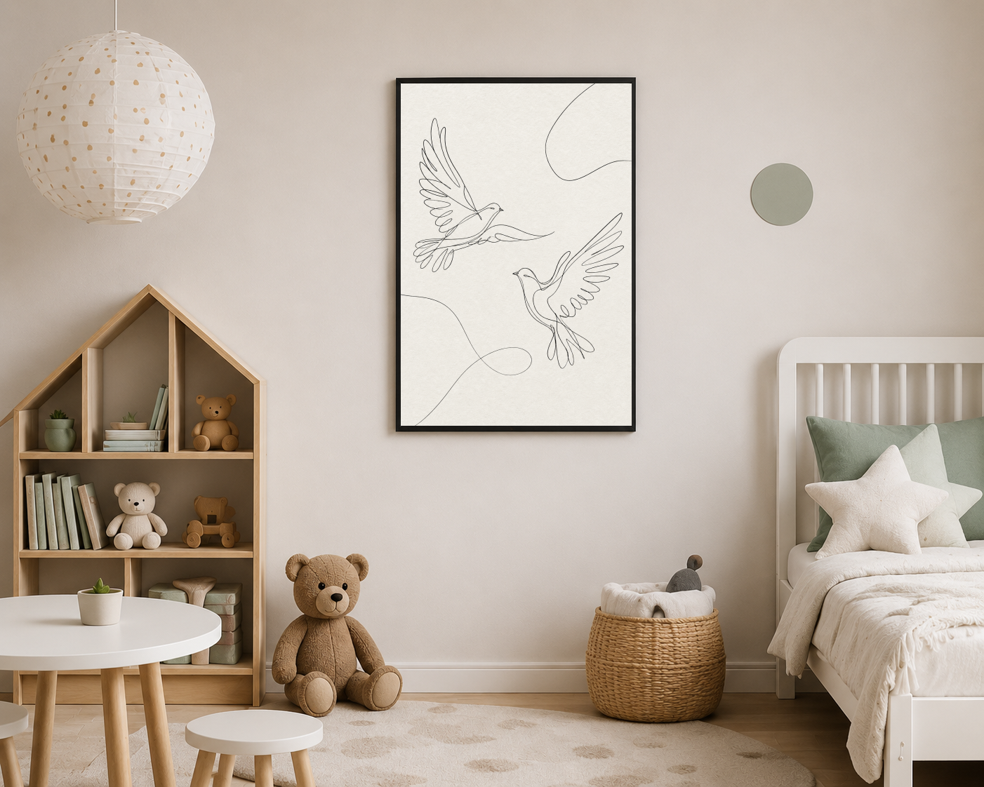 Two flying birds