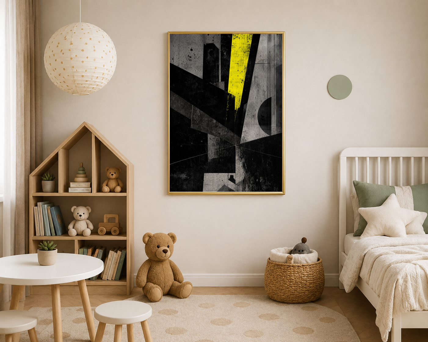 Sarı Siyah Geometrik Dokular Posteri