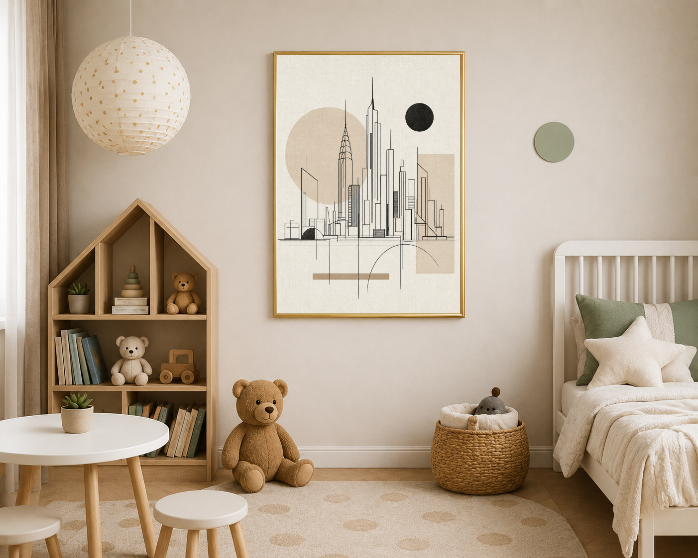 Minimal Geometrik Şehir Silüeti Posteri