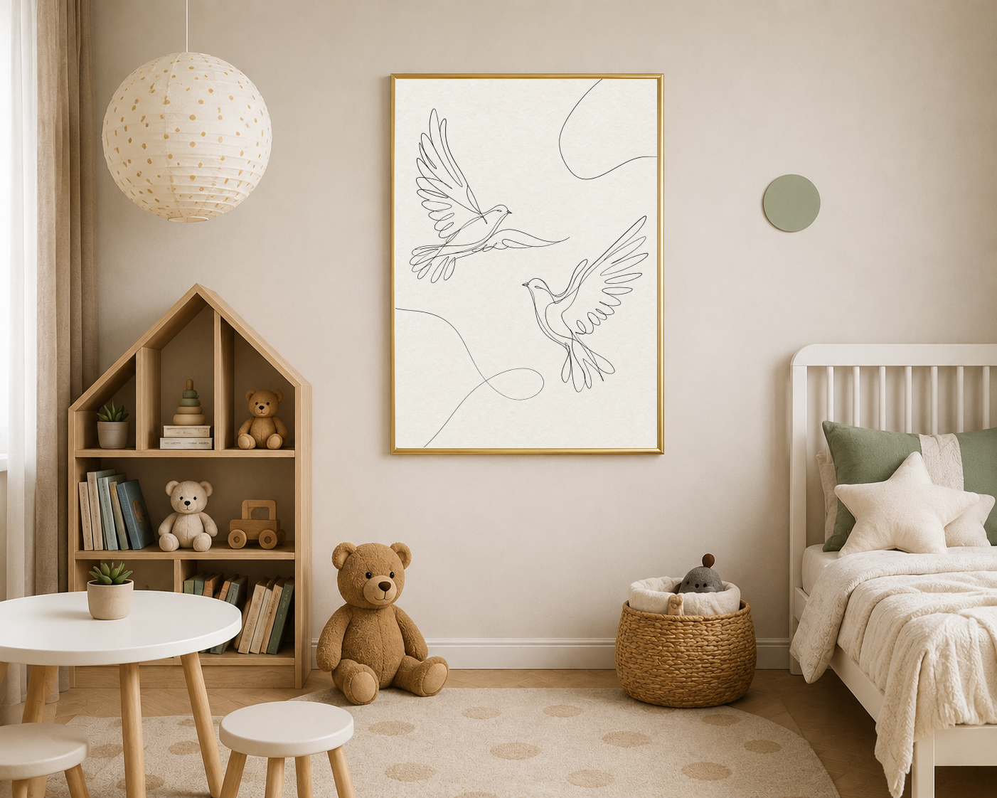 Two flying birds