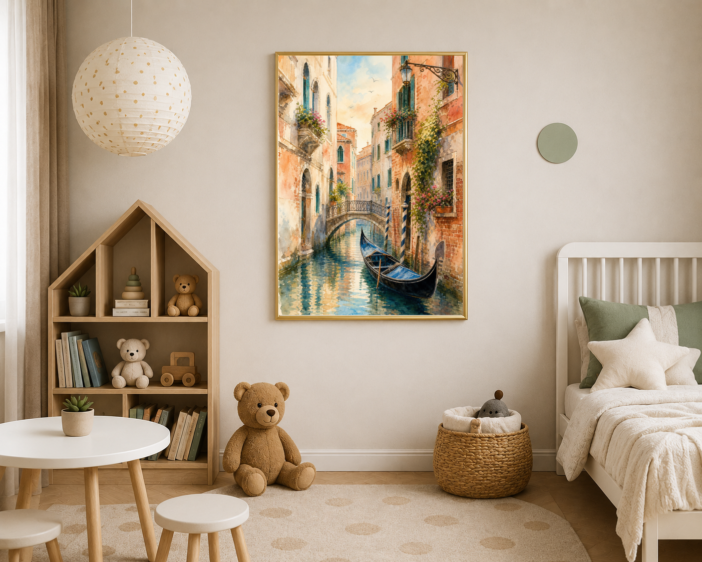 Gondollu Suluboya Kanal Sokağı Posteri