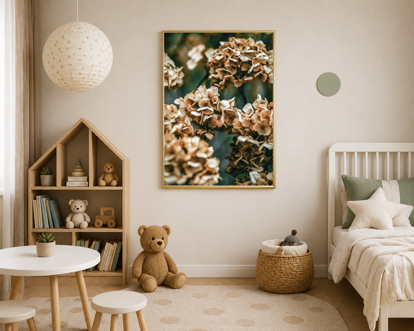 Kahverengi Kurumuş Ortanca Fotoğrafı Botanik Posteri