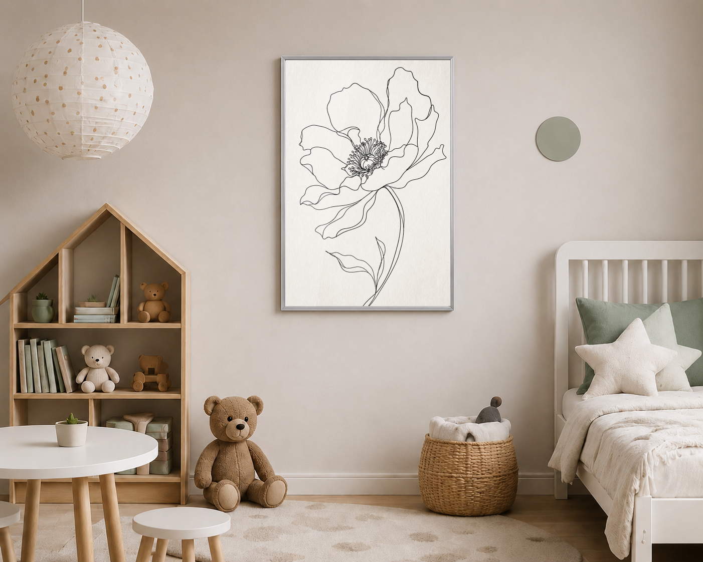 Minimal Çiçek Line Art Poster