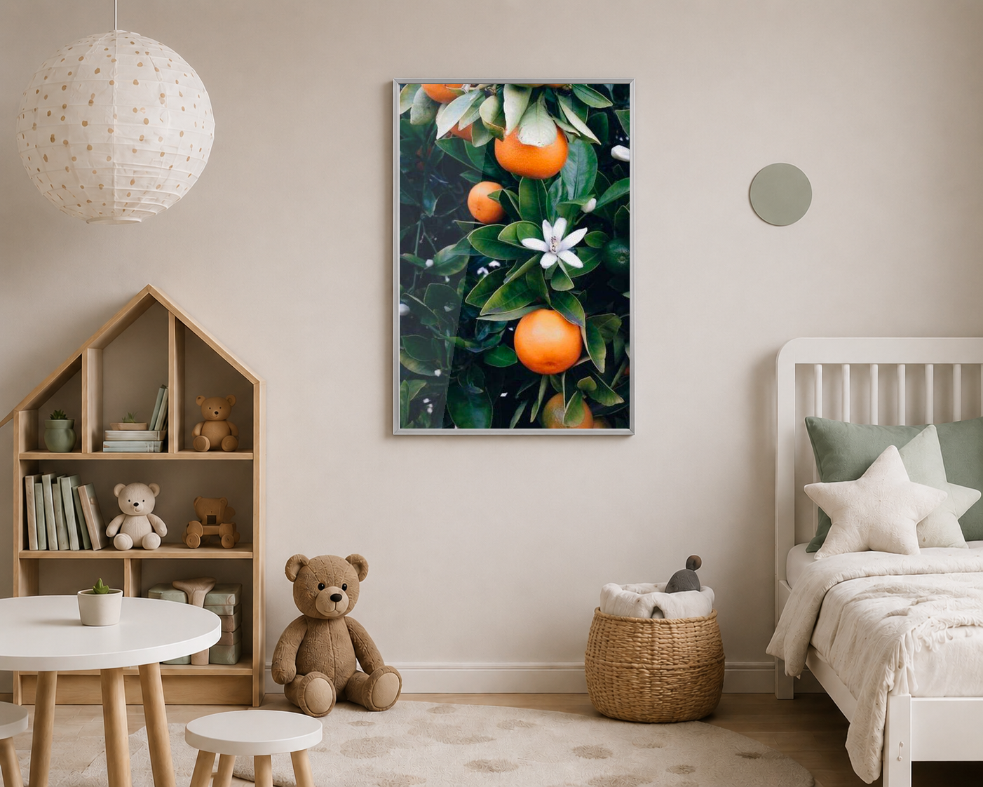 Yeşil Yapraklı Mandalina Ağacı Fotoğraf Posteri