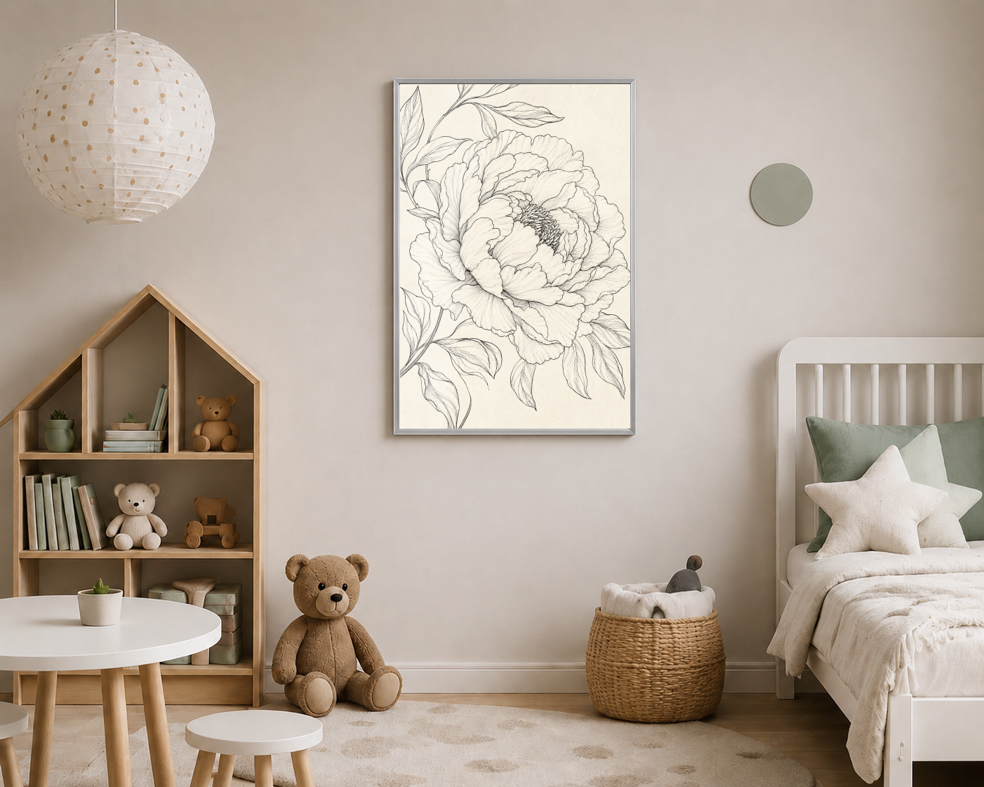 Detaylı Şakayık Çizimi Posteri