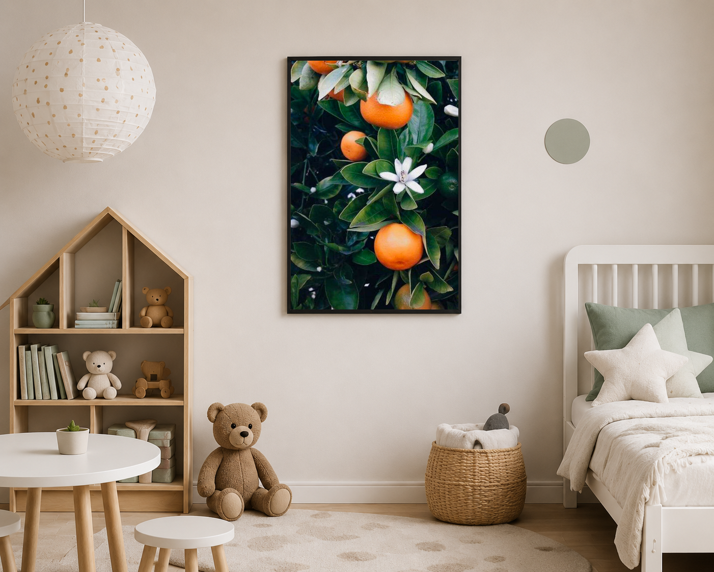 Yeşil Yapraklı Mandalina Ağacı Fotoğraf Posteri