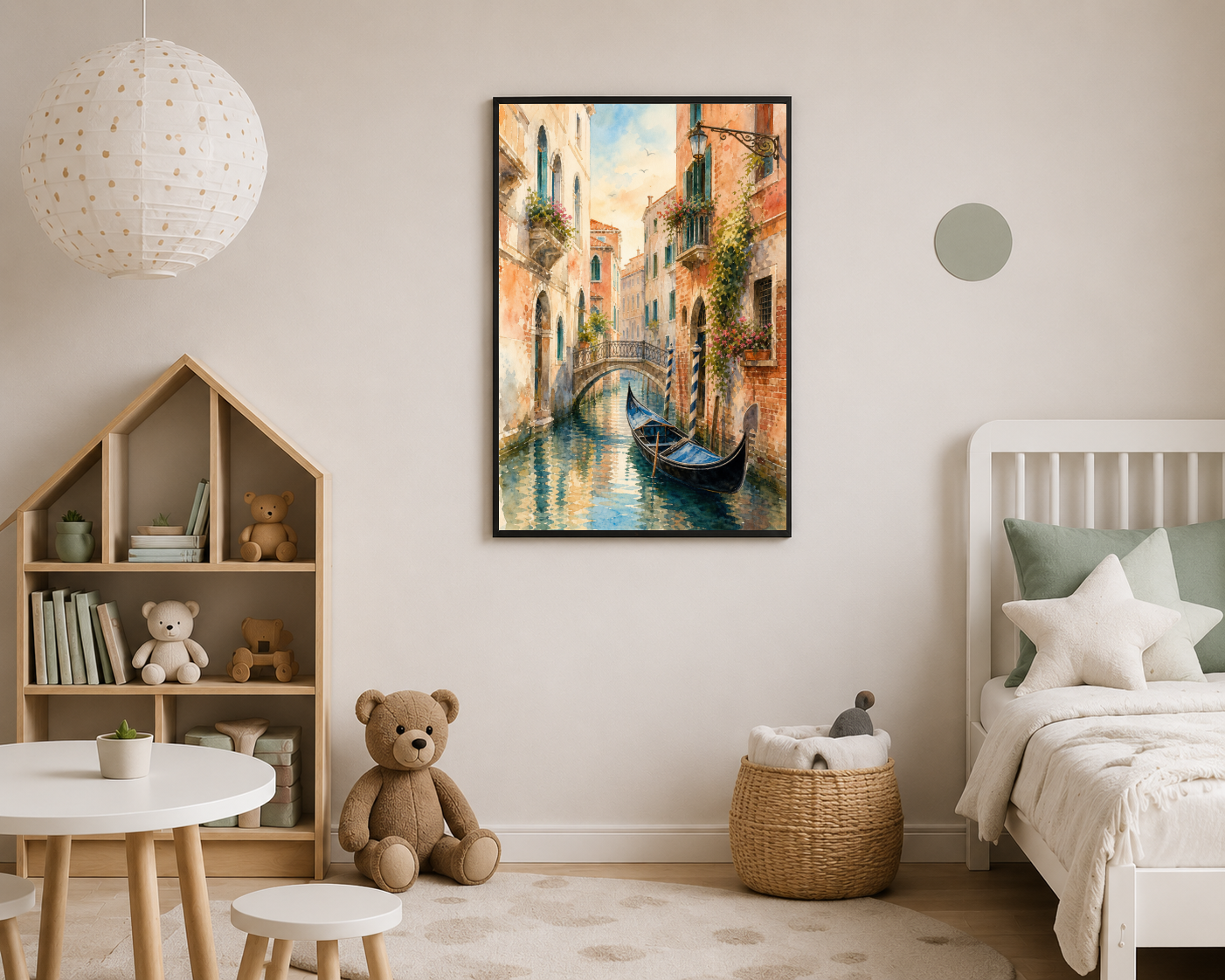 Gondollu Suluboya Kanal Sokağı Posteri