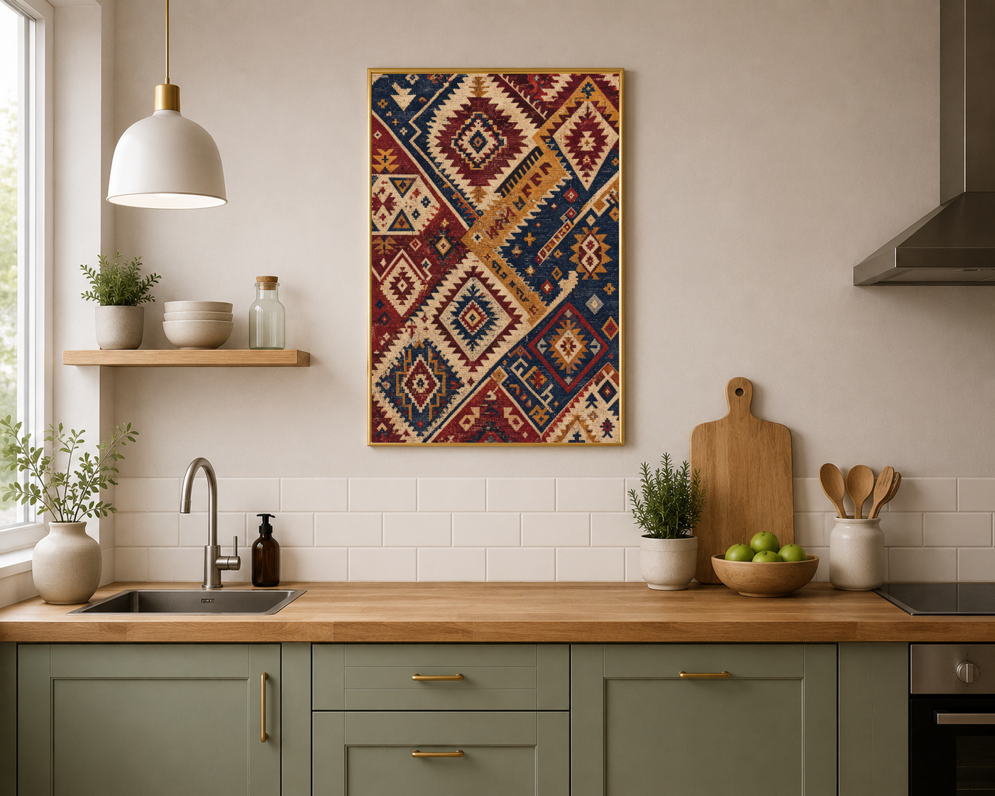 Geometrik Kilim Motifleri Desen Posteri