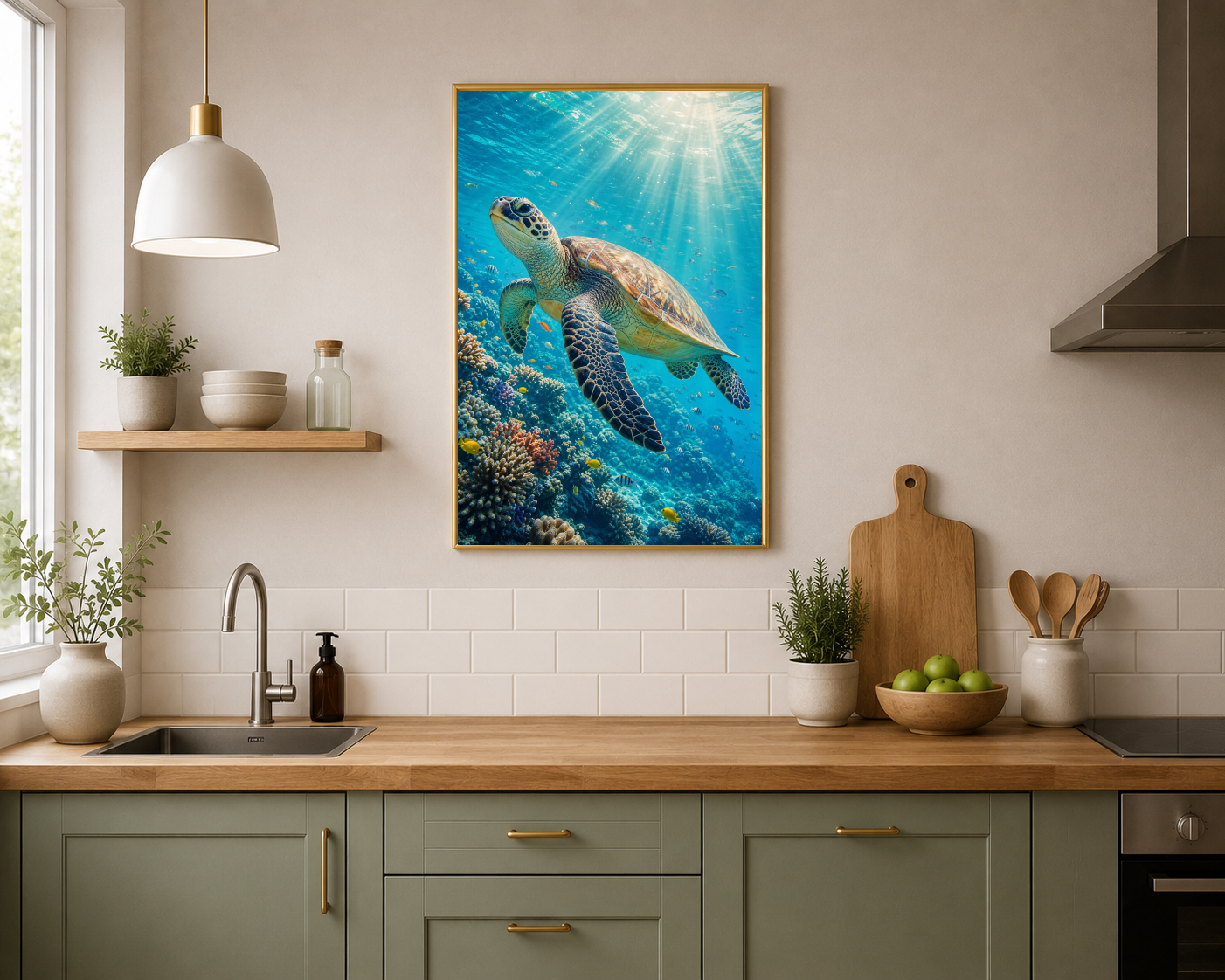 Graceful sea turtle