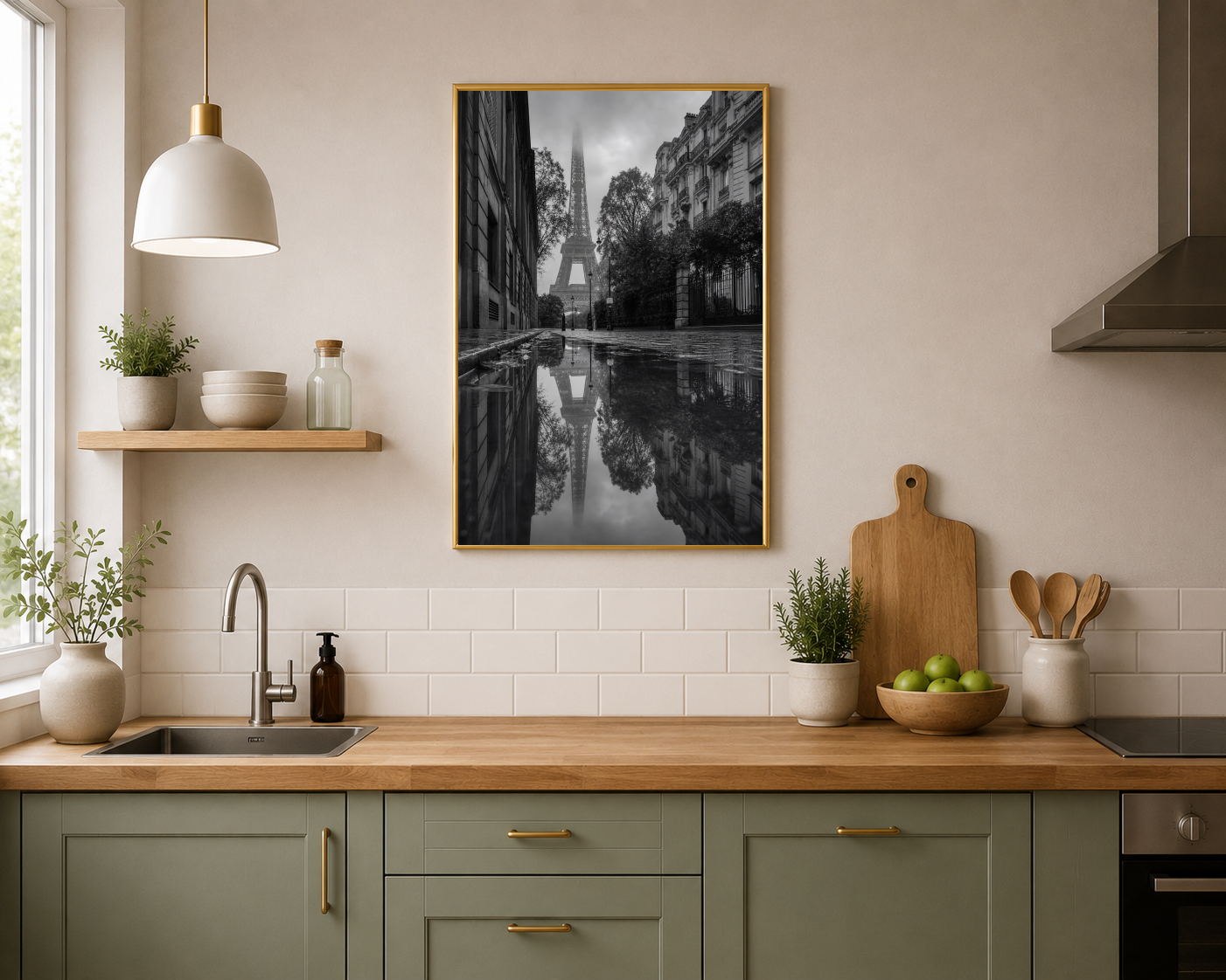 Sisli Kule ve Yağmurlu Sokak Posteri