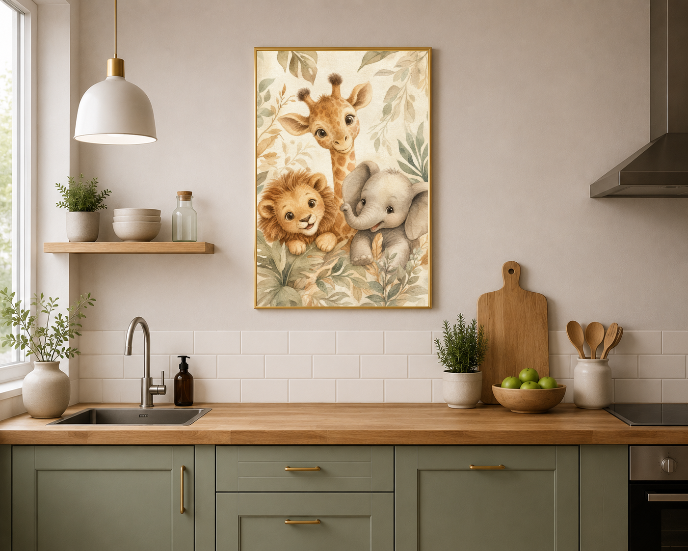 Sevimli Safari Hayvanları Çocuk Posteri