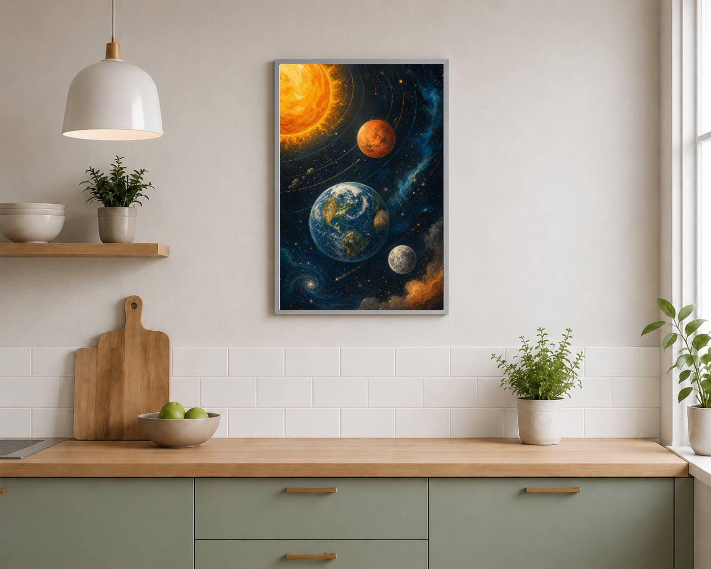 Güneş Dünya ve Gezegenler Posteri