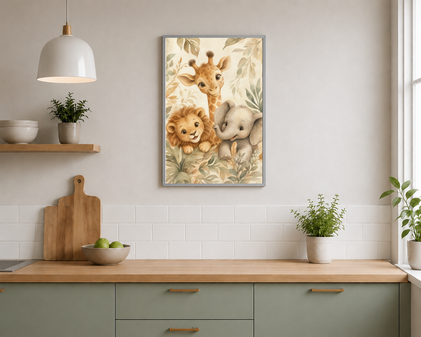 Sevimli Safari Hayvanları Çocuk Posteri