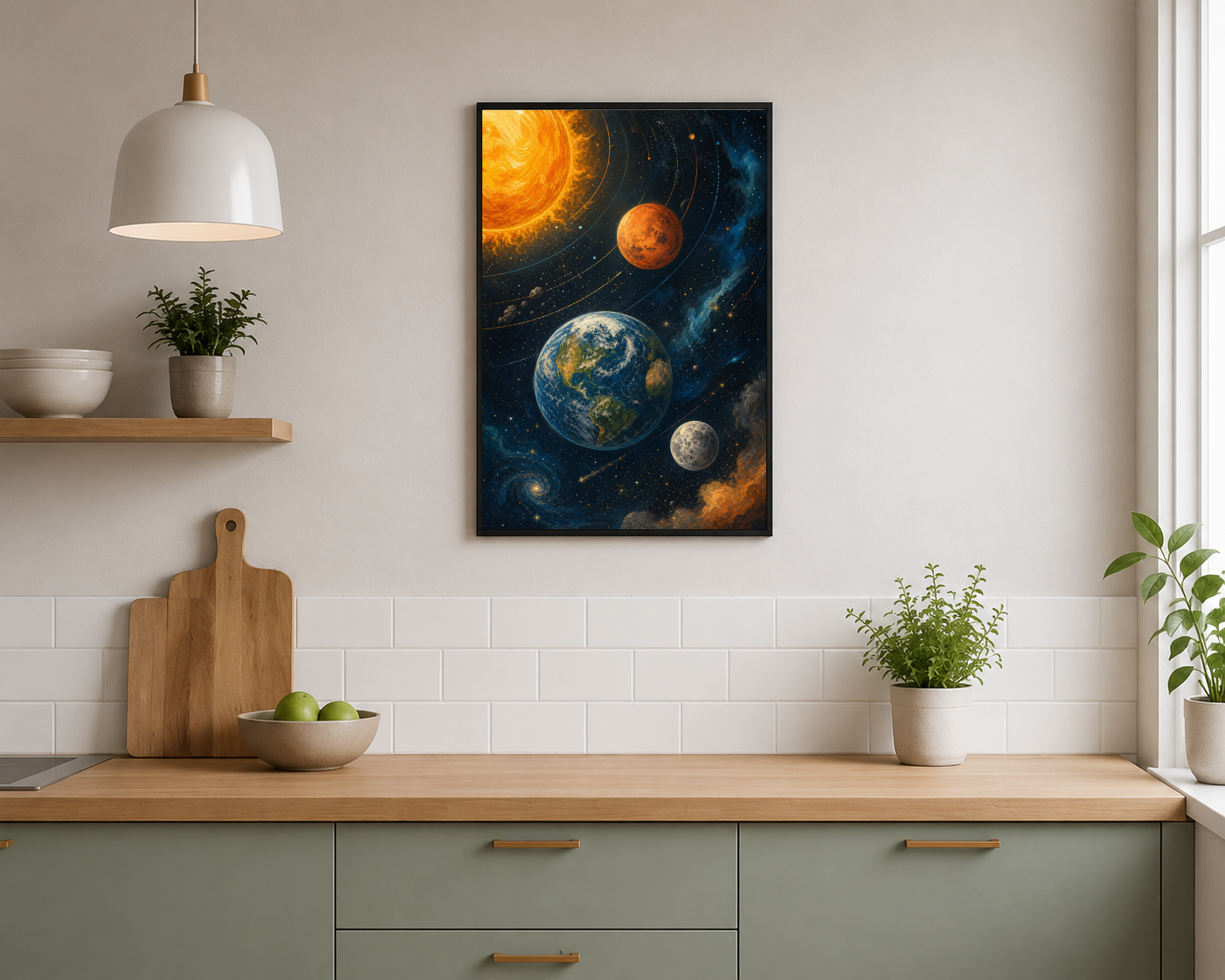 Güneş Dünya ve Gezegenler Posteri