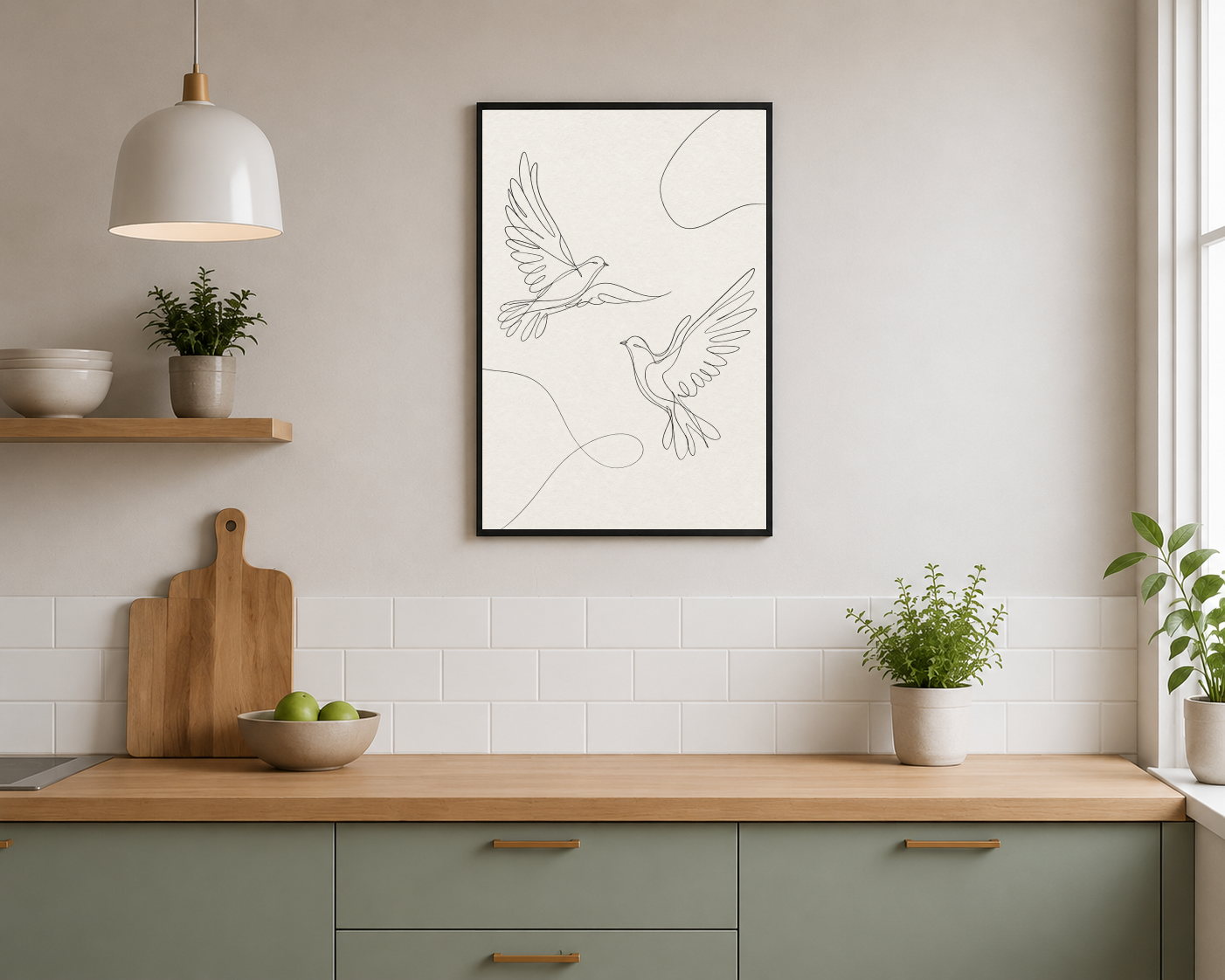 Two flying birds