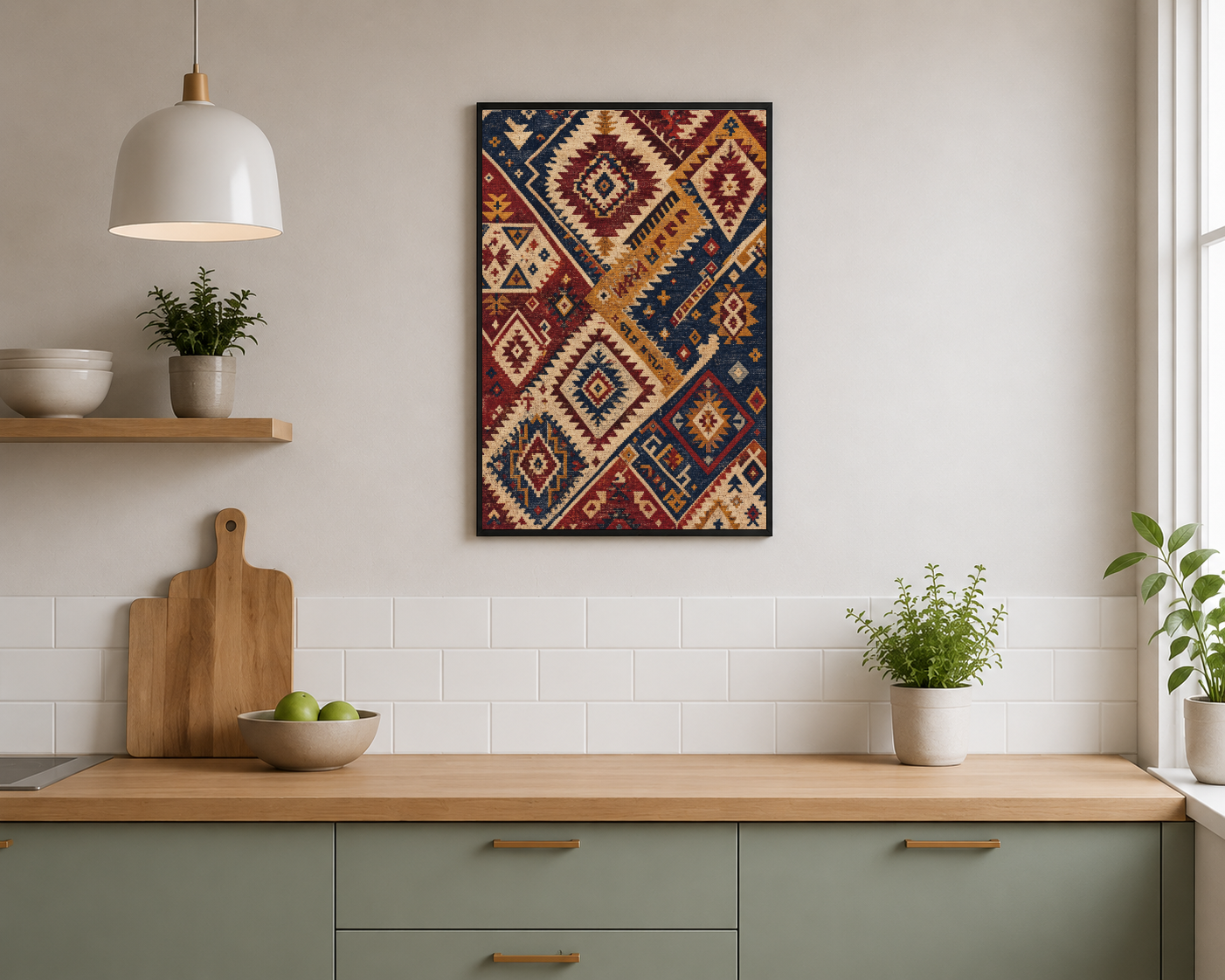 Geometrik Kilim Motifleri Desen Posteri