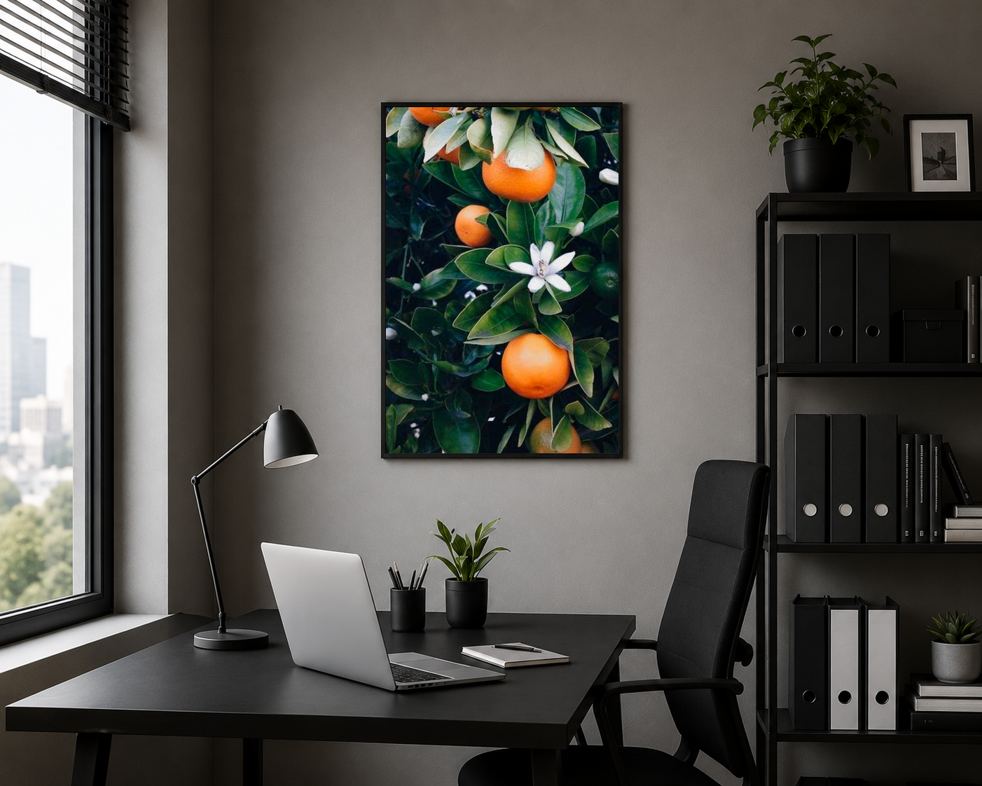 Yeşil Yapraklı Mandalina Ağacı Fotoğraf Posteri