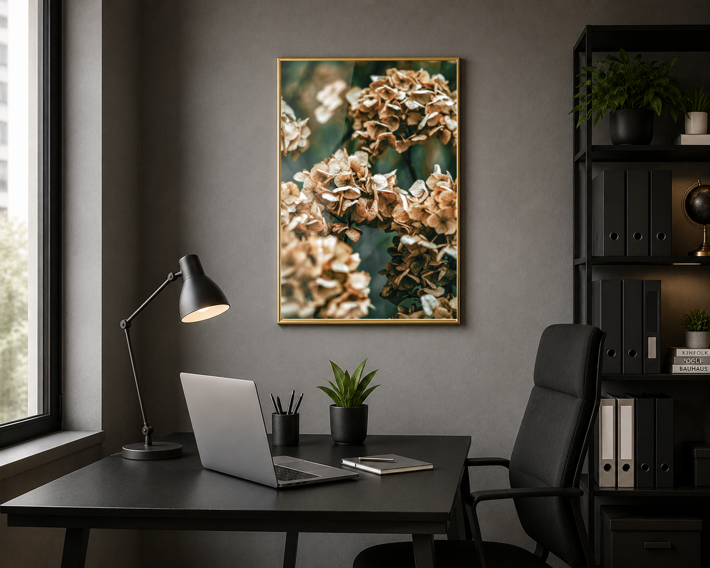 Kahverengi Kurumuş Ortanca Fotoğrafı Botanik Posteri