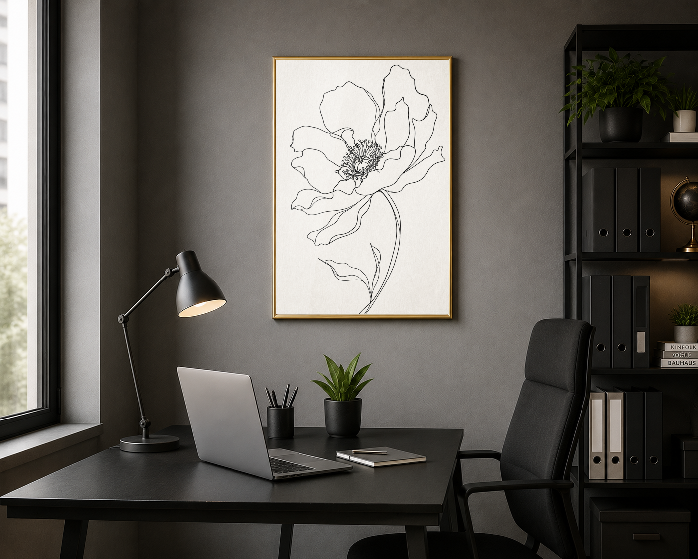 Minimal Çiçek Line Art Poster