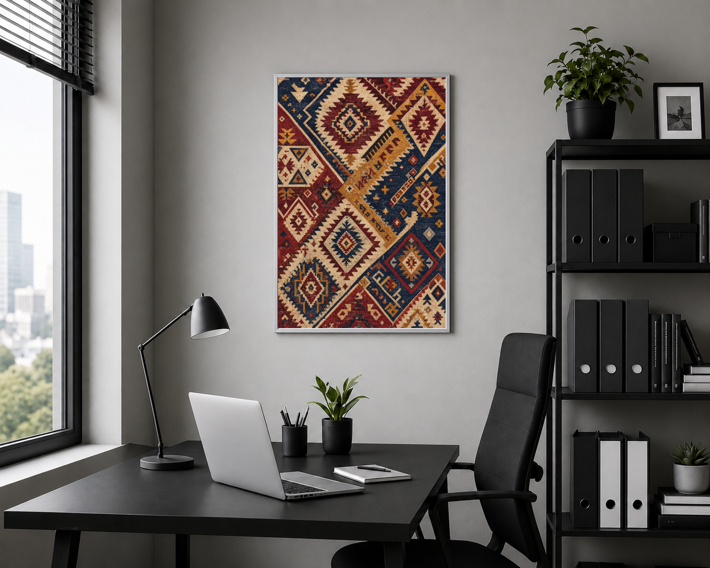 Geometrik Kilim Motifleri Desen Posteri