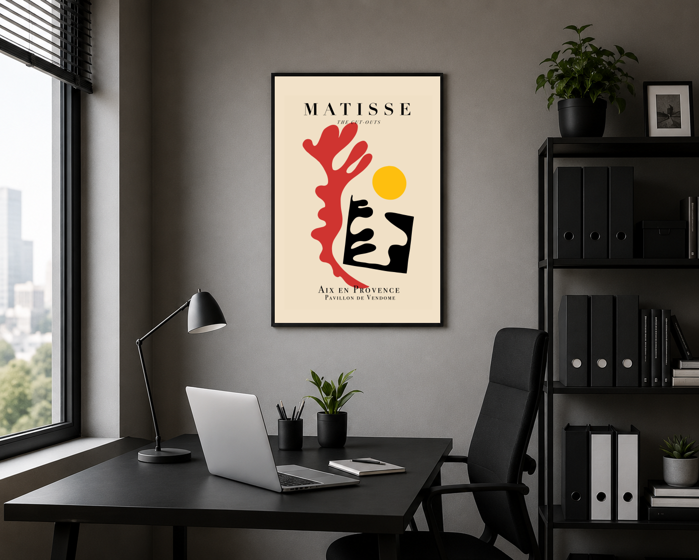 Kırmızı Siyah Organik Formlar Posteri