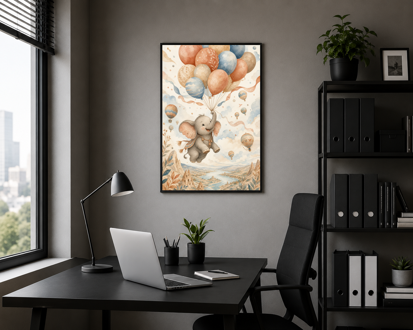 Balonlarla Uçan Sevimli Fil Posteri