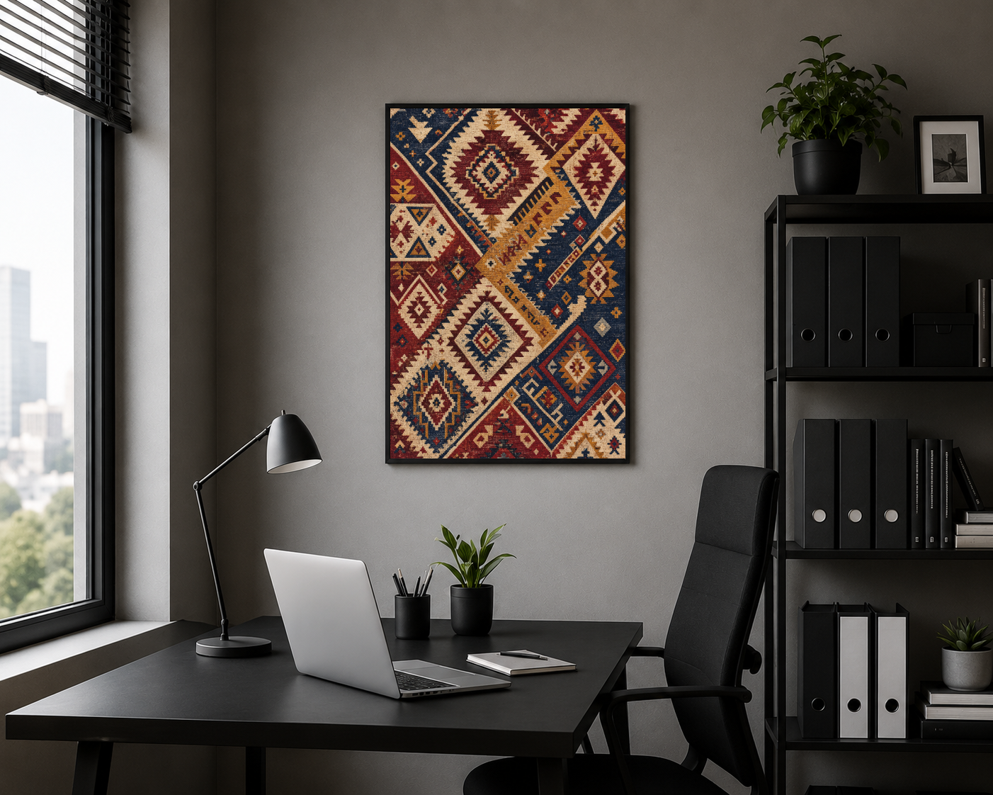 Geometrik Kilim Motifleri Desen Posteri