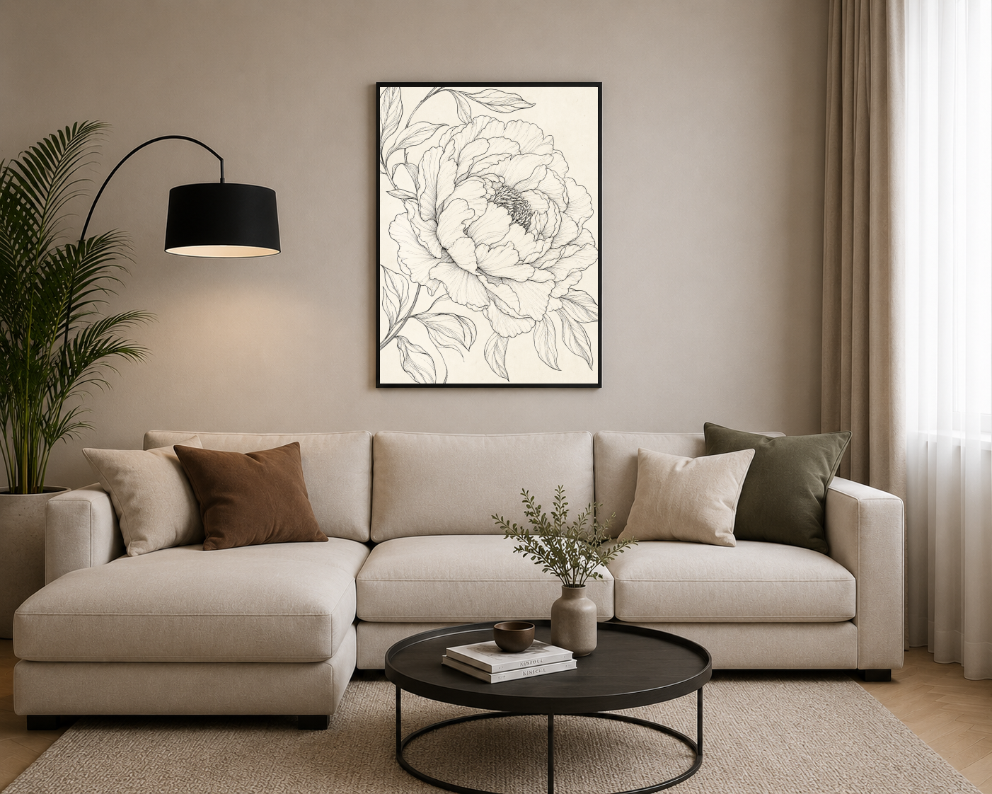 Detaylı Şakayık Çizimi Posteri
