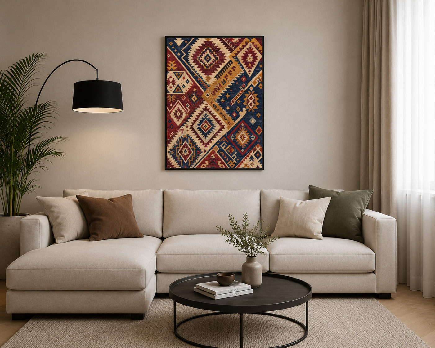 Geometrik Kilim Motifleri Desen Posteri