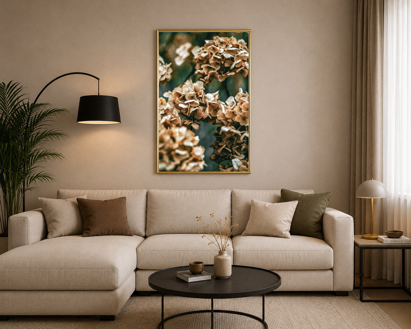 Kahverengi Kurumuş Ortanca Fotoğrafı Botanik Posteri