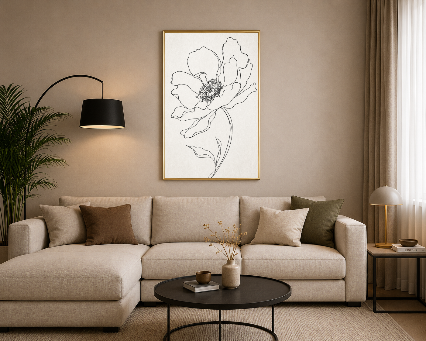 Minimal Çiçek Line Art Poster