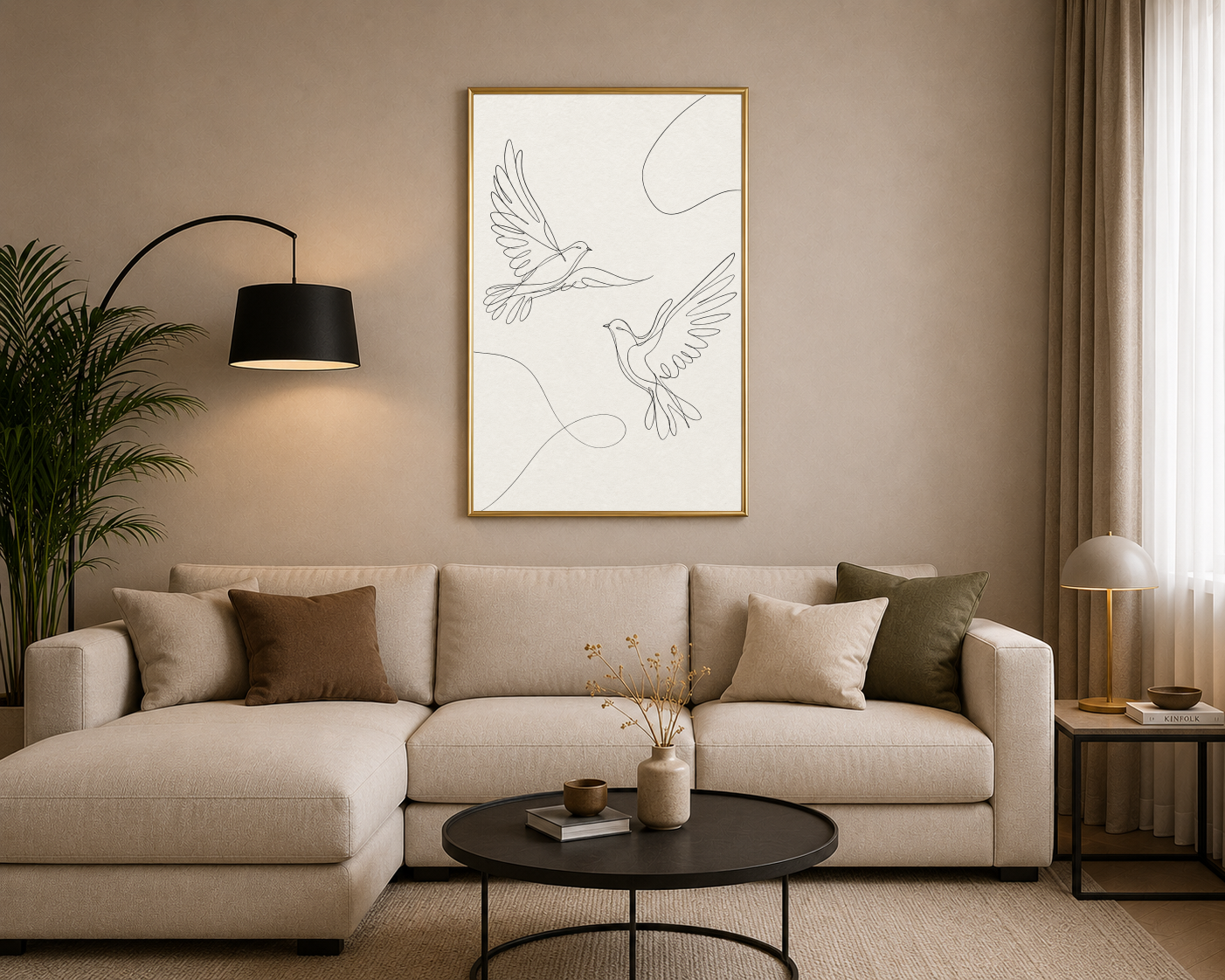 Two flying birds