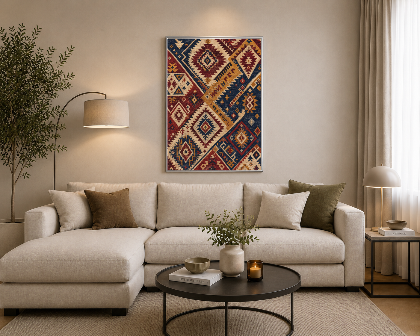 Geometrik Kilim Motifleri Desen Posteri