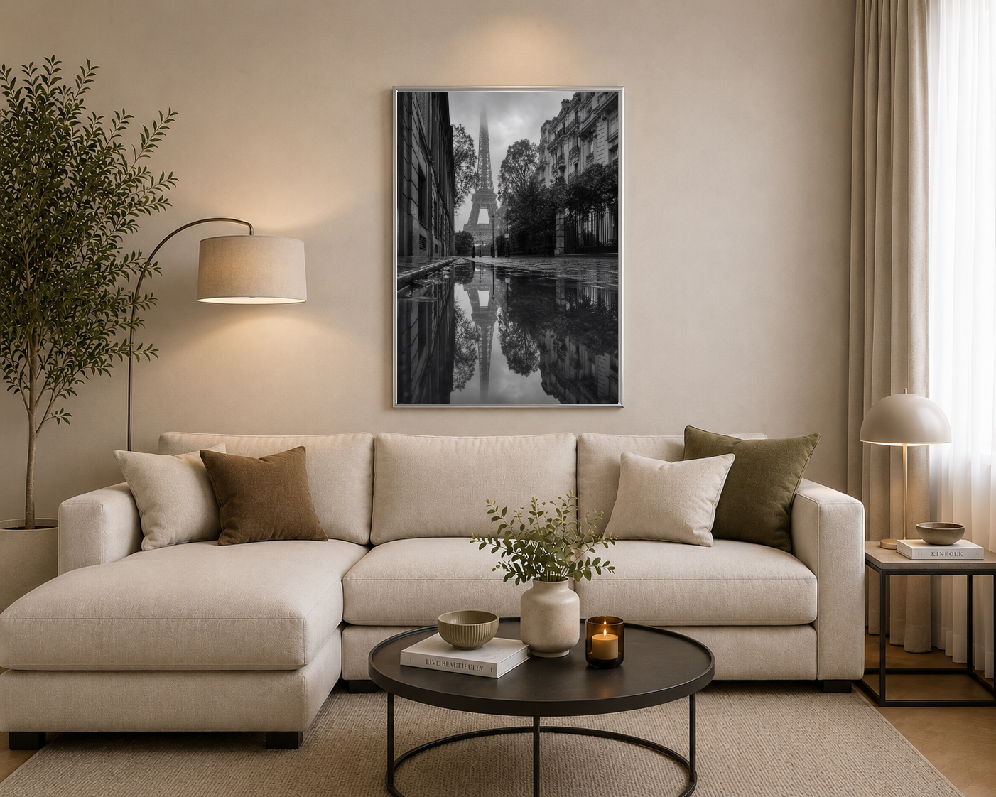Sisli Kule ve Yağmurlu Sokak Posteri