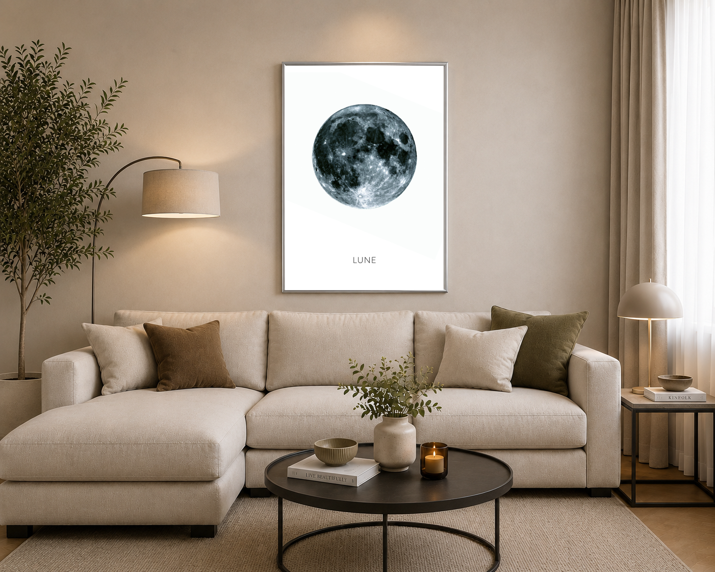 Gri Dolunay Yüzeyi Fotoğraf Posteri