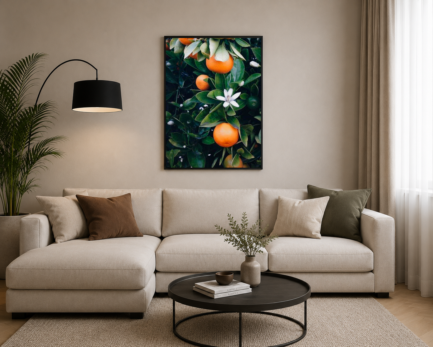 Yeşil Yapraklı Mandalina Ağacı Fotoğraf Posteri