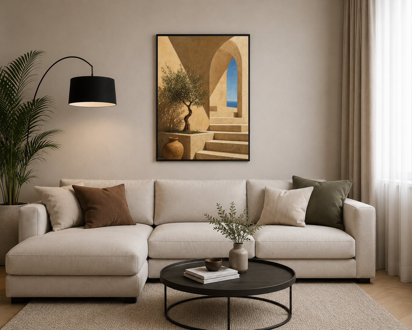 Zeytin Ağacı ve Kemerli Merdiven Posteri