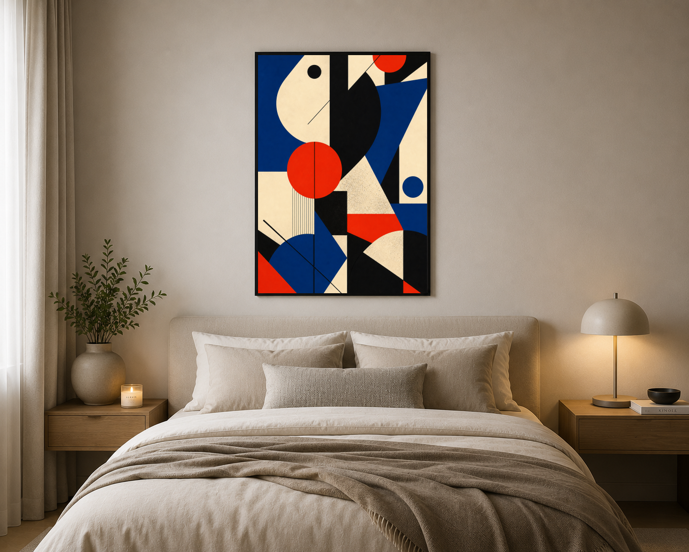 Kırmızı Mavi Geometrik Formlar Posteri