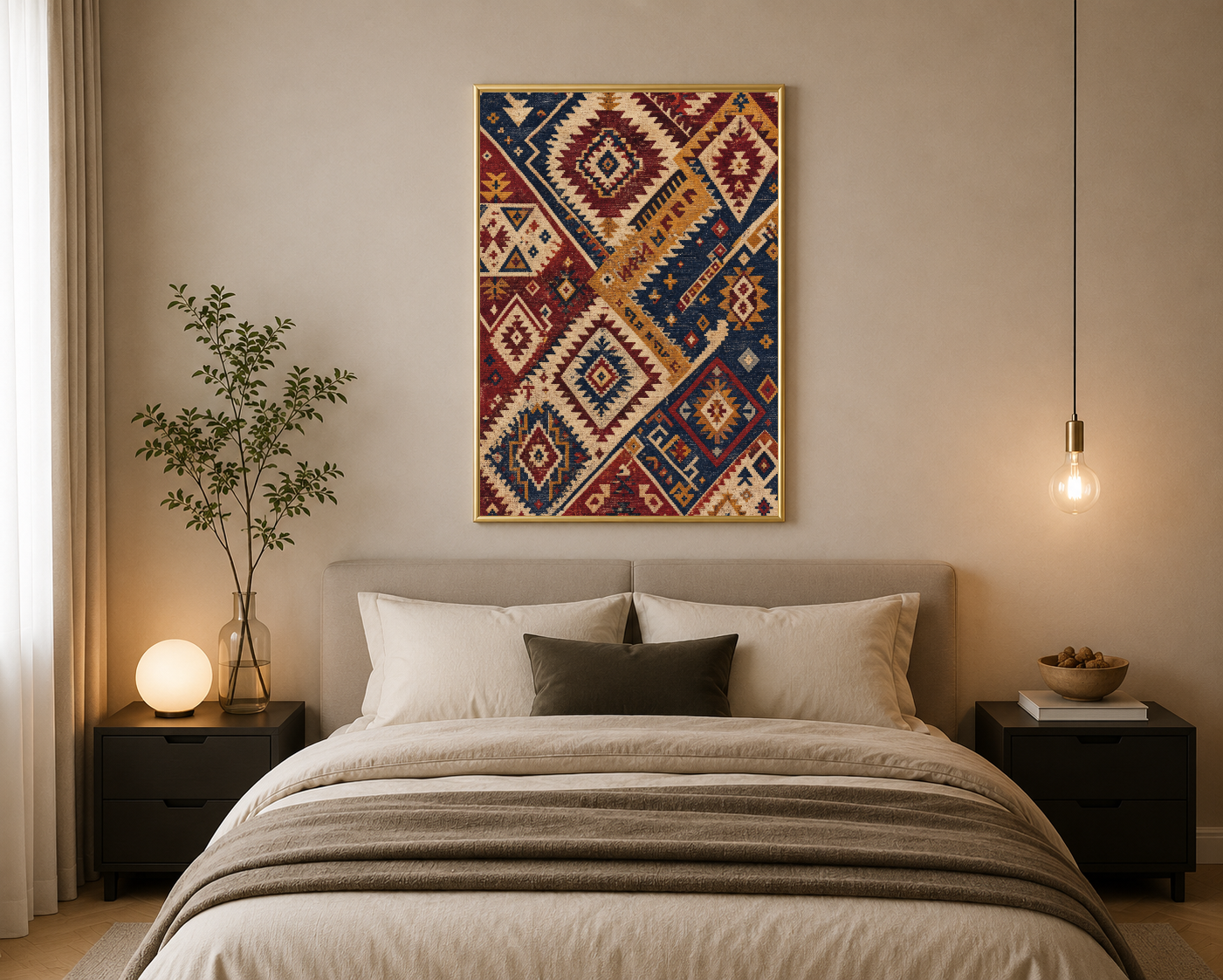 Geometrik Kilim Motifleri Desen Posteri