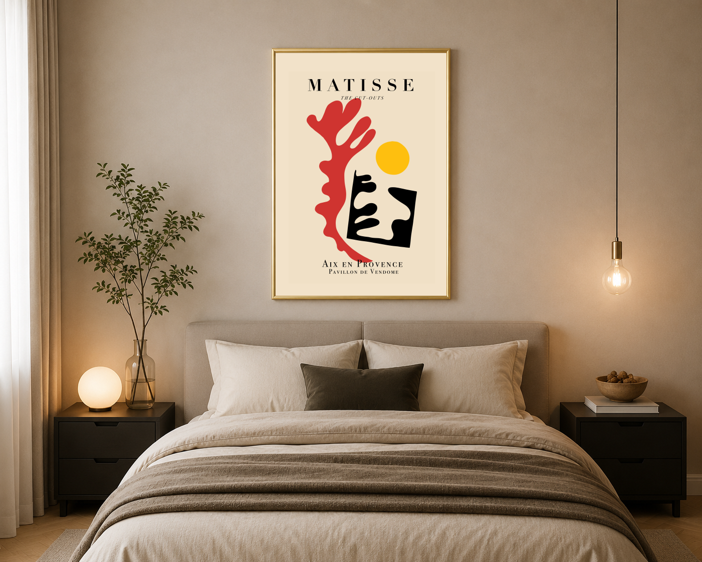 Kırmızı Siyah Organik Formlar Posteri