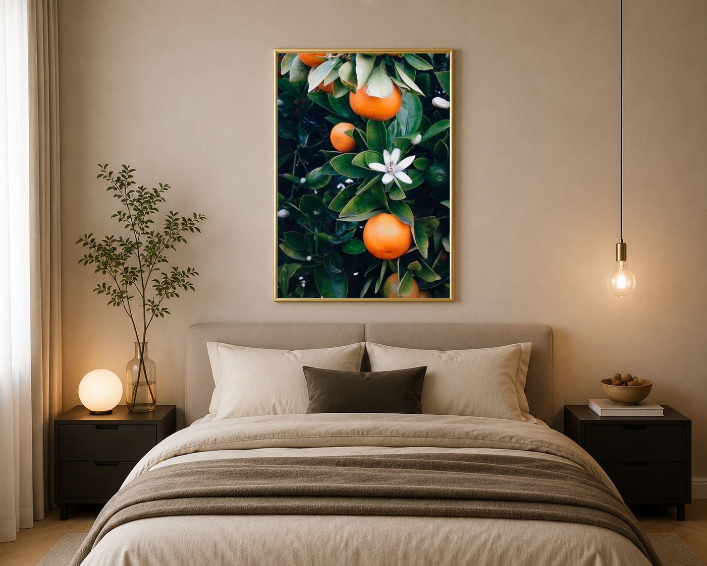 Yeşil Yapraklı Mandalina Ağacı Fotoğraf Posteri