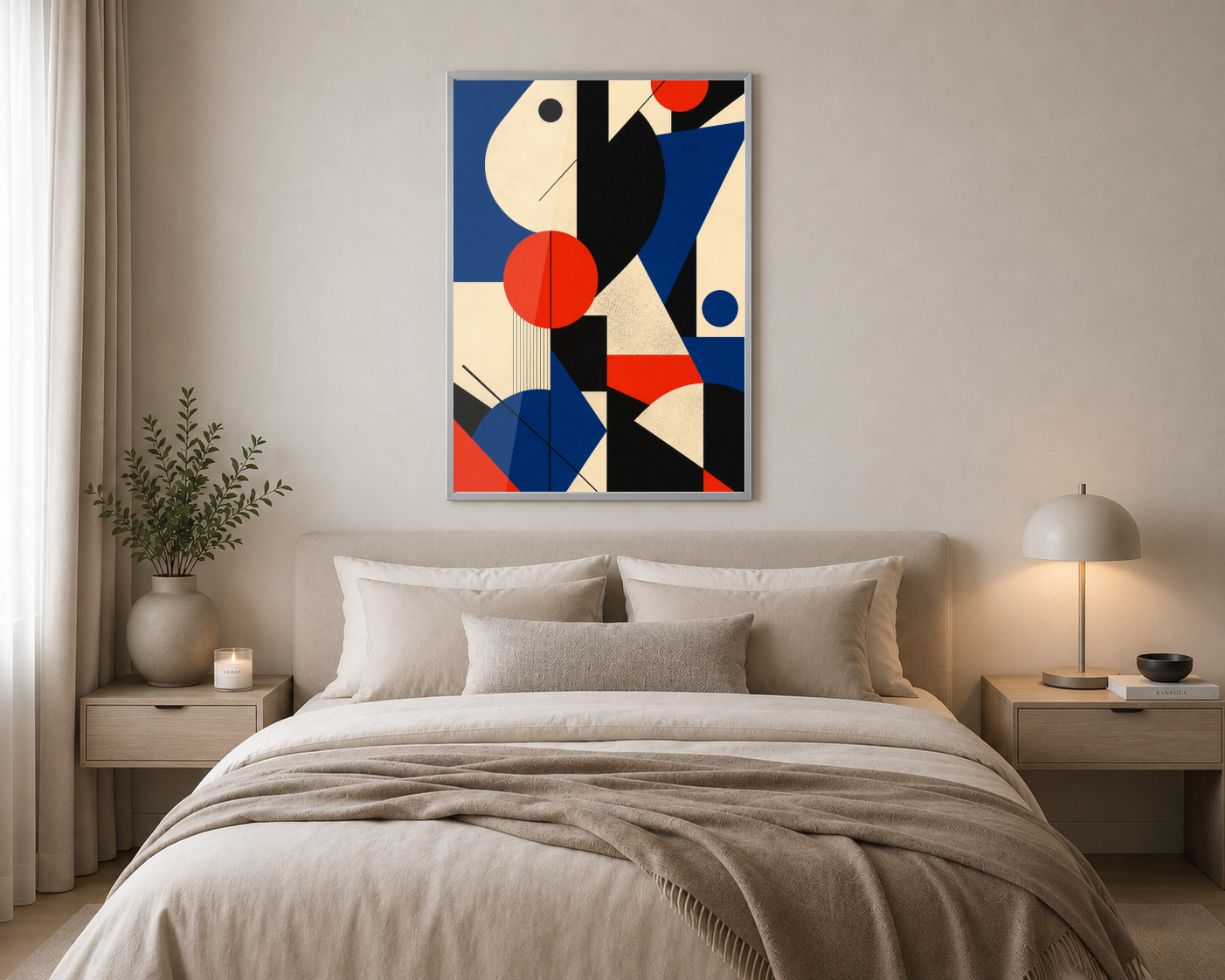 Kırmızı Mavi Geometrik Formlar Posteri