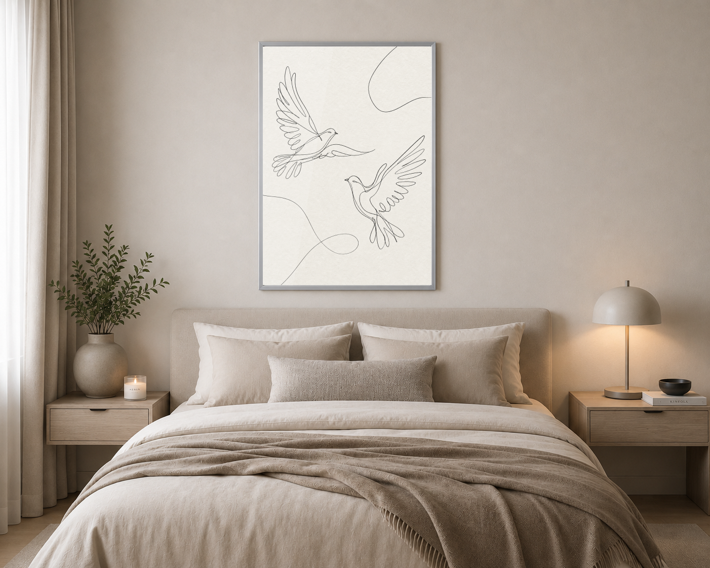 Two flying birds