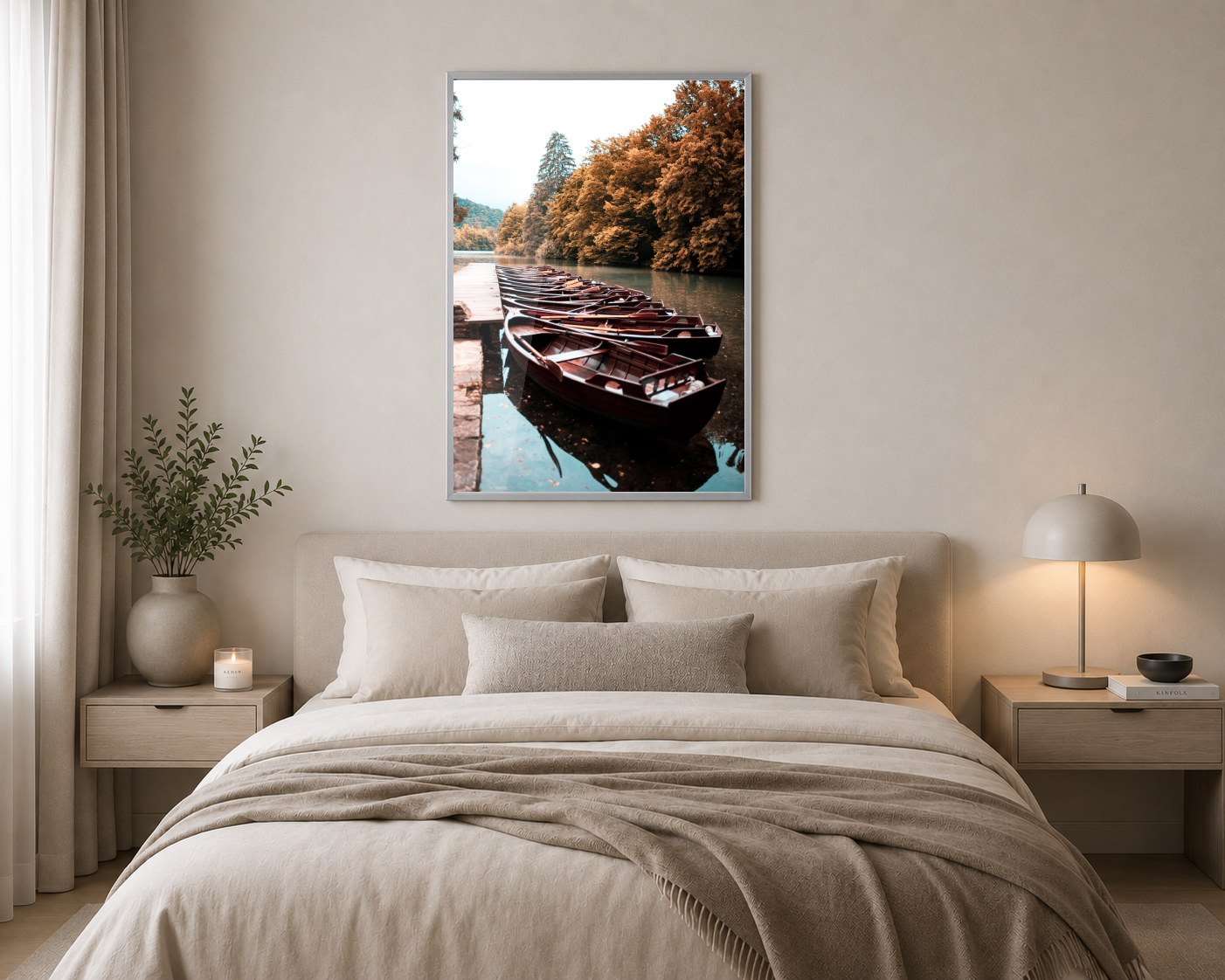 Turkuaz Gölde Ahşap Kayık İskelesi Posteri