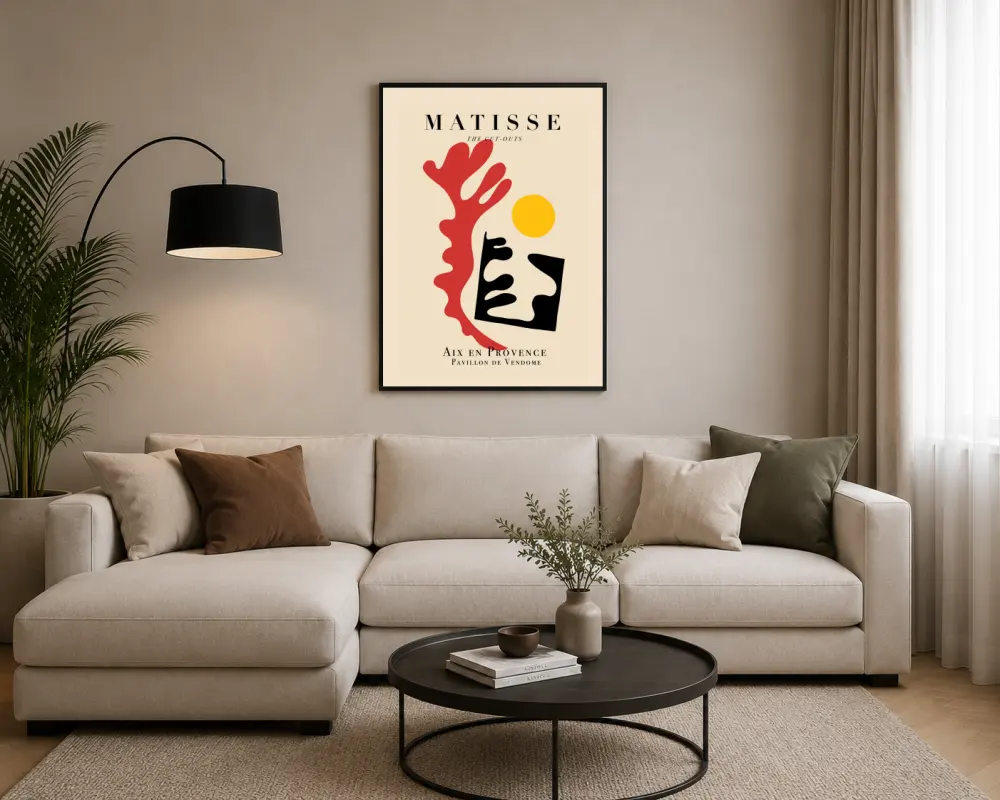 Kırmızı Siyah Organik Formlar Posteri