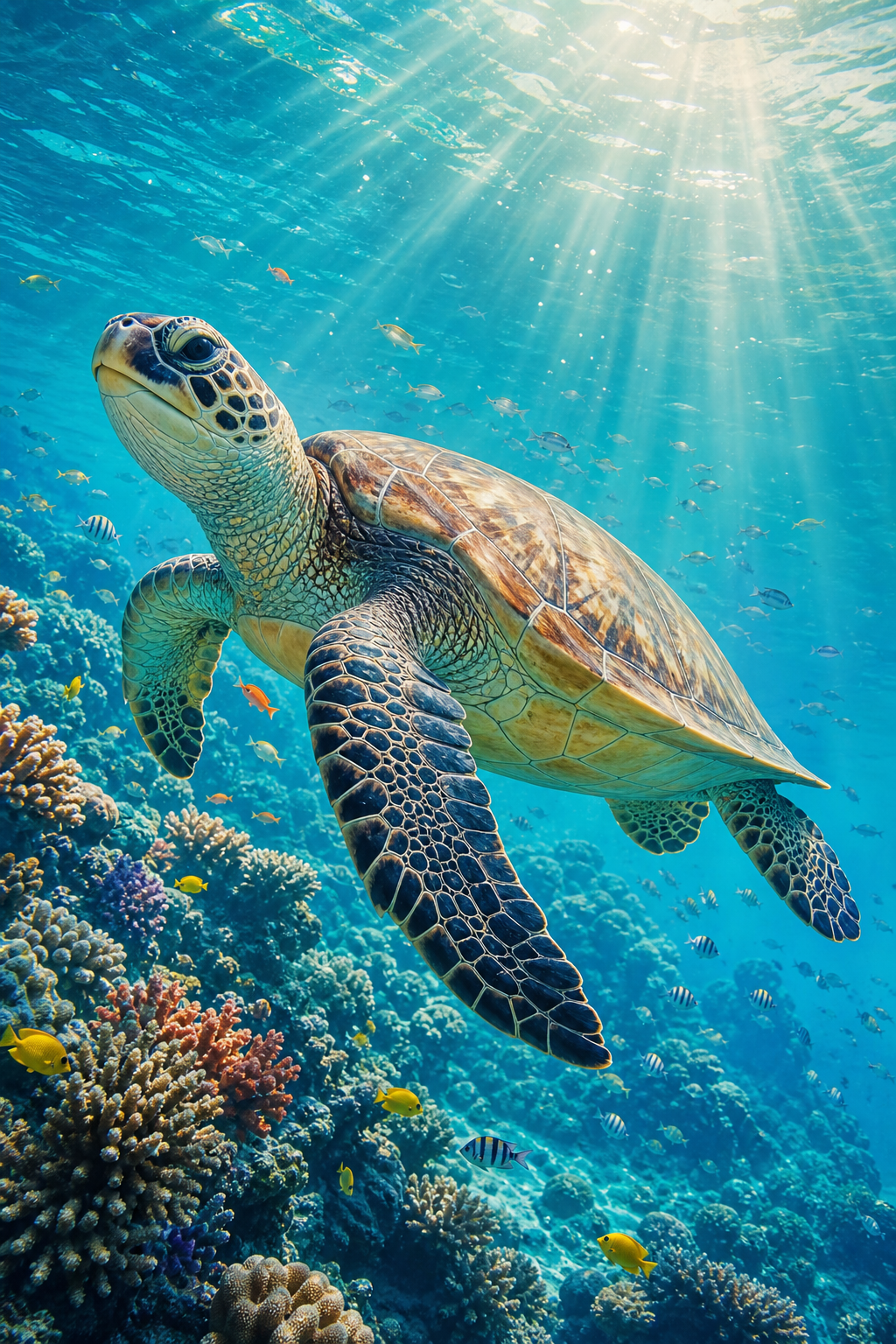Graceful sea turtle