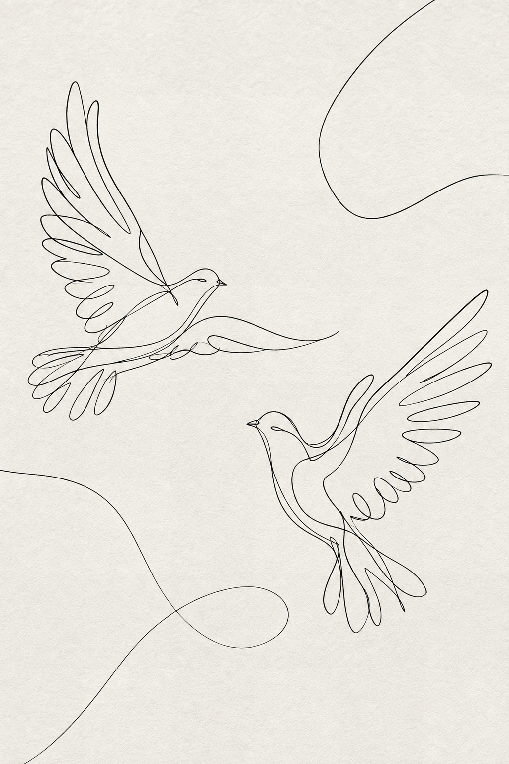 Two flying birds